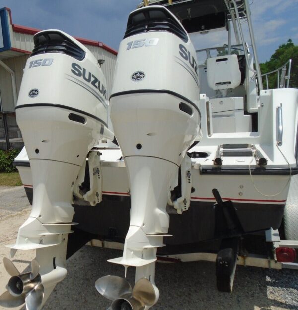 Pair 2017 Suzuki 150hp 4 Stroke 25” Outboard Motor