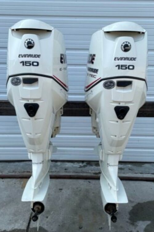 Twin 2009 Evinrude Etec 150HP 2-Stroke Outboard Motor