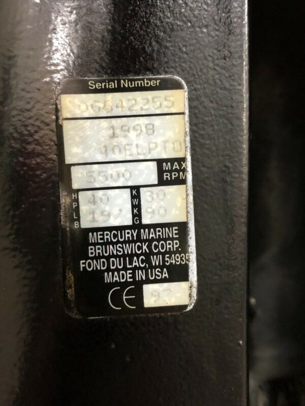 Mercury 40hp 2 Stroke Outboard Motor - Image 4