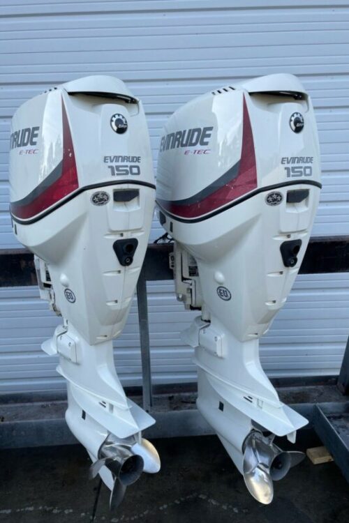 Twin 2014 Evinrude-Etec 150HP 2-Stroke-25-Shaft Outboard Engine