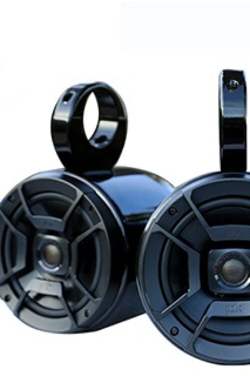 Pair of Single Black Coated Bullet Speaker Pod Polk DB652 300Watt Marine Speaker Installed