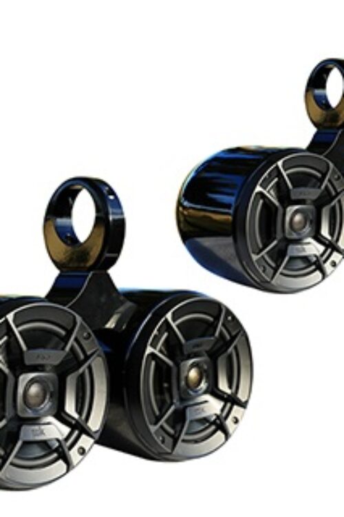 Pair of Twin Black Coated Bullet Speaker Pod Polk DB652 300Watt Marine Speaker