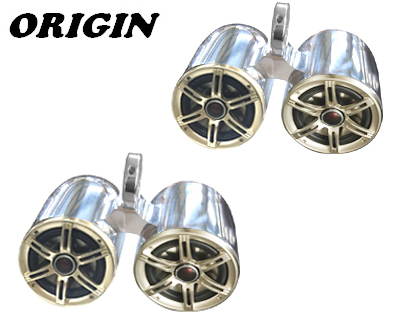 Origin OWT-SPKII twin speaker pods with OEM marine grade speaker installed